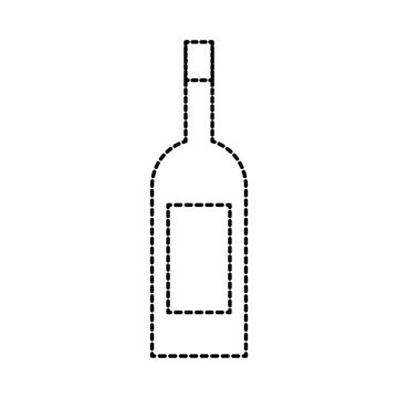 wine bottle drink beverage market product vector illustration