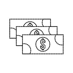 Fototapeta na wymiar stack banknote cash money currency dollar vector illustration
