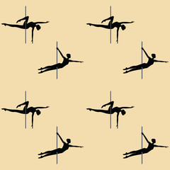 Pattern sport - acrobatic dance with a pole - art creative modern vector