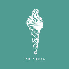 Vector hand sketched illustration of ice cream. Menu card template