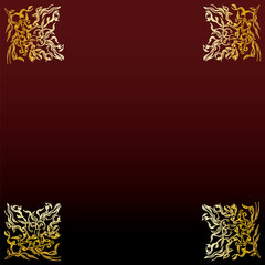 Abstract ornament - corner - on dark burgundy background - art creative illustration vector - element for design