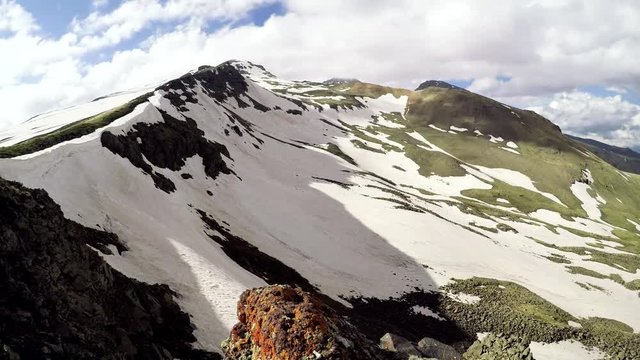 Snow-capped peaks of Aragats, Armenia timelapse