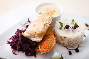 Chicken breast with rice