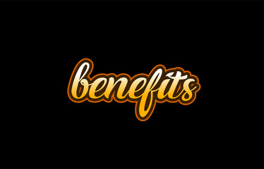 benefits word text banner postcard logo icon design creative concept idea