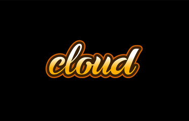 cloud word text banner postcard logo icon design creative concept idea