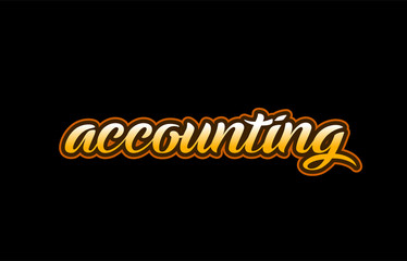 accounting word text banner postcard logo icon design creative concept idea