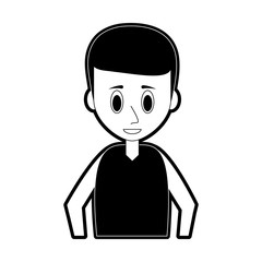 man young adult icon image vector illustration design  black and white