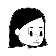 Obraz na płótnie Canvas young woman face icon image vector illustration design black and white