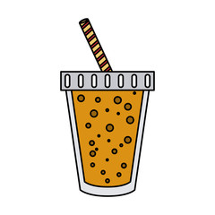 fruit juice beverage in disposable cup  icon image vector illustration design 