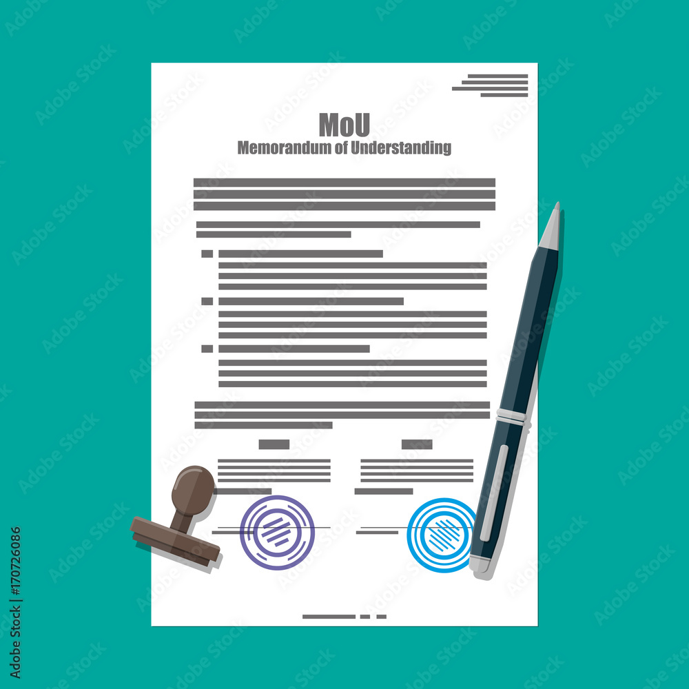 Poster memorandum of understanding document.