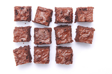 Homemade chocolate brownies served on a plate