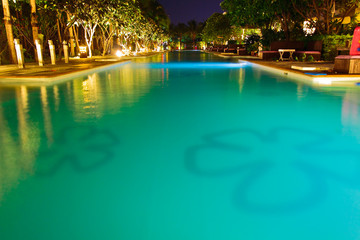 Swimming pool in night