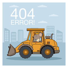 Obraz na płótnie Canvas error 404 with funny mouses cartoon icon vector illustration graphic design
