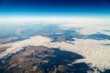 Naklejka premium Airplane View Of Planet Earth Horizon