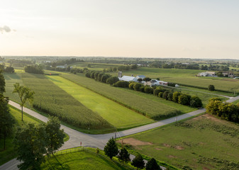 Road Intersection and Farmland Aerial