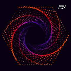 Hexagonal Frame Design of Spiral Dots. Modern Vector illustration without Transparency.