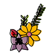 Beautiful decorative flowers icon vector illustration graphic design