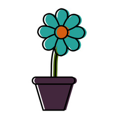 Flower in vase icon vector illustration graphic design