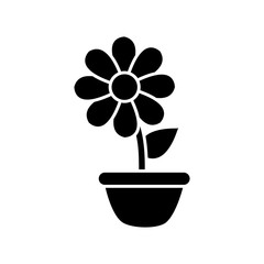 Flower in vase icon vector illustration graphic design