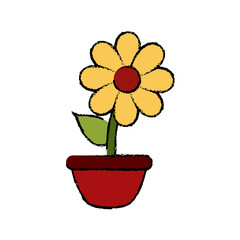 Flower in vase icon vector illustration graphic design