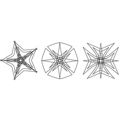 Fototapeta premium Geometric pattern icon star astrology set pentagram