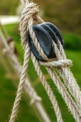 rope and pulley  close up