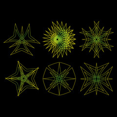 Geometric pattern icon star astrology set pentagram