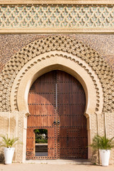 Entrance gate to the old medina in Meknes, Morocco, Africa.