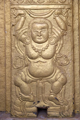 Fototapeta na wymiar Bas-relief at the Punakha Dzong, Punakha, Bhutan