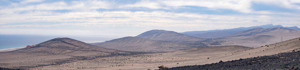 Panorama of the mountain range in the Canary Islands Spain
