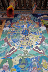 Painting at the Punakha Dzong, Punakha, Bhutan