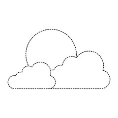 cloud sky with sun vector illustration design