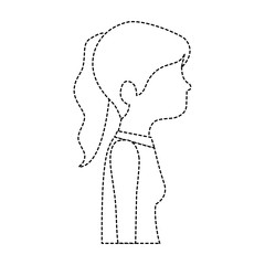 beautiful woman profile avatar character vector illustration design