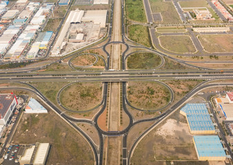 Bird's eye view of the traffic junction