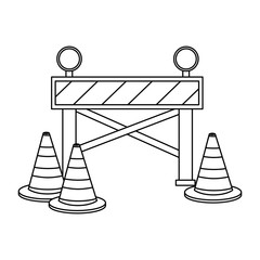construction fence signal icon vector illustration design