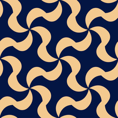 Geometric golden blue seamless pattern