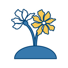 Beautiful decorative flowers icon vector illustration graphic design