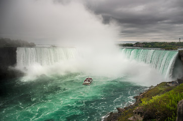 Fototapeta na wymiar Niagara Falls in stormy weather, Ontario, Canada