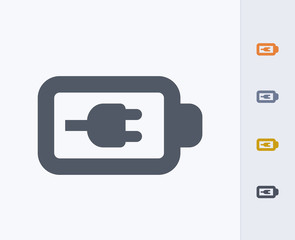 Battery Charge - Carbon Icons. A professional, pixel-perfect icon designed on a 32x32 pixel grid and redesigned on a 16x16 pixel grid for very small sizes.