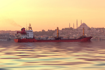 Cargo ship in the port