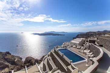 Fototapeta na wymiar Sea view on Santorini, Greece