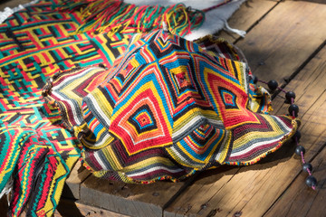 closeup of  handmade artisan textiles in Colombia