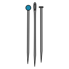 sewing pin with needles vector illustration design