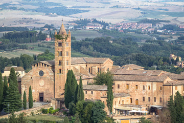 Fototapeta na wymiar Medieval beautiful church in Siena, Tuscany, Italy