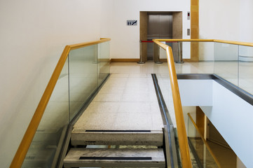 Elevator and stairs in a modern elegant building