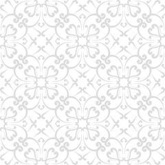 Seamless pattern with white and gray wallpaper ornaments