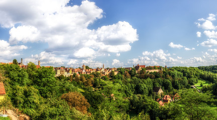 Fototapeta premium Rothenburg ob der Tauber on a late summer day,panorama view