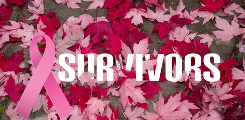 Composite image of breast cancer awareness message