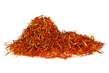 Fototapeta premium Heap of saffron isolated on a white background