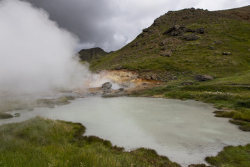 geothermal area in sudurland, iceland